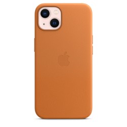 Coque en cuir MagSafe iPhone 13 Golden Marron
