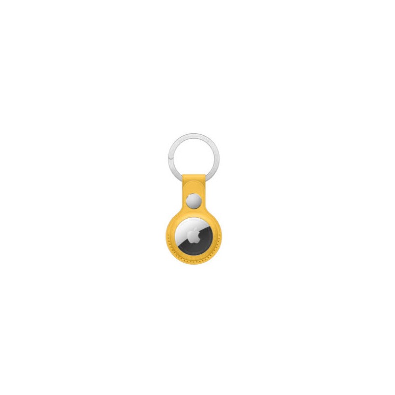 Porte-clés en cuir AirTag jaune