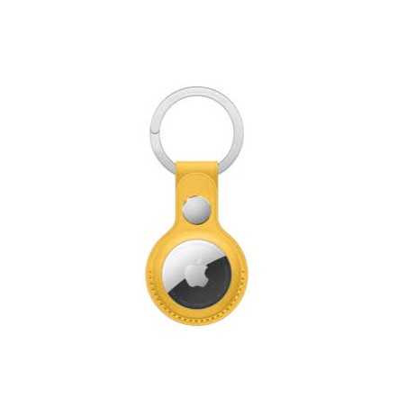 Achetez Porte-clés en cuir AirTag jaune chez Apple pas cher