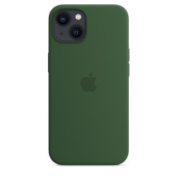 Coque Silicone MagSafe iPhone 13 Vert Trèfle