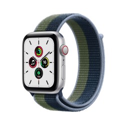 Apple Watch SE GPS Cellulaire 44mm Argent AluMinium Coque Ass BleuMoss Vert Sport Boucler