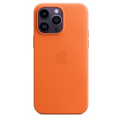 Coque MagSafe Cuir iPhone 14 Pro Max Orange