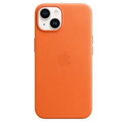 Achetez Coque MagSafe Cuir iPhone 14 Orange chez Apple pas cher|i❤ShopDutyFree.fr