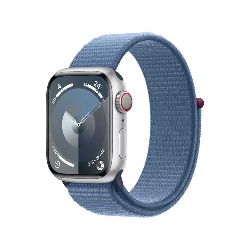 Achetez Watch 9 Aluminium 41 Cell Argent Bleue Bleu Tissu chez Apple pas cher|i❤ShopDutyFree.fr