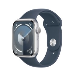 Achetez Watch 9 Aluminium 45 Argent Bleue Groupe M/L chez Apple pas cher|i❤ShopDutyFree.fr