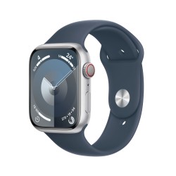 Achetez Watch 9 Aluminium 45 Cell Argent Groupe Bleue M/L chez Apple pas cher|i❤ShopDutyFree.fr