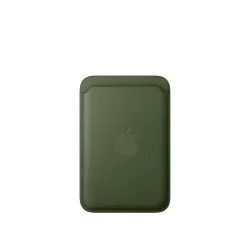 Portefeuille MagSafe iPhone en tissu fin Vert mousse 1