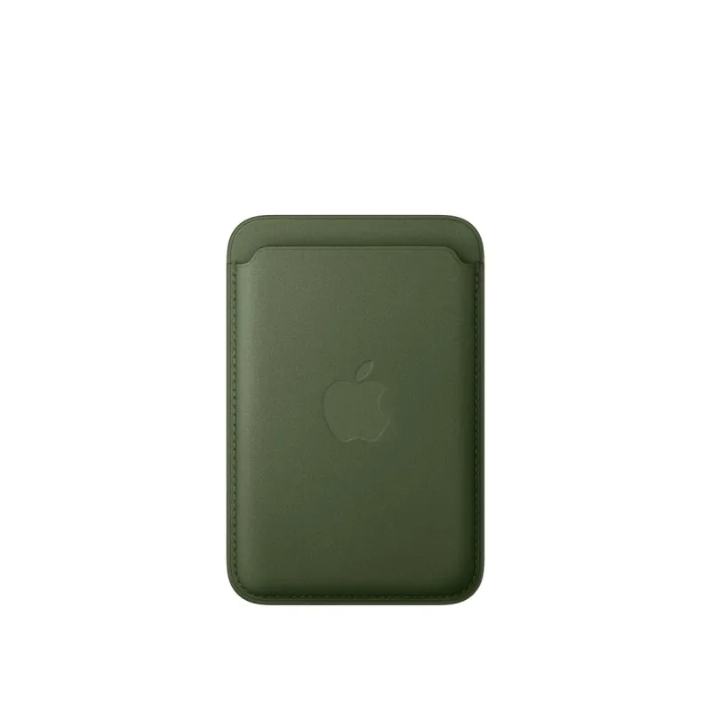 Portefeuille MagSafe iPhone en tissu fin Vert mousse