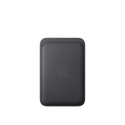 Portefeuille MagSafe iPhone en tissu fin Noir
